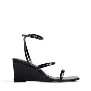 NA-KD Black Ankle-Strap Wedge Heeled Sandals